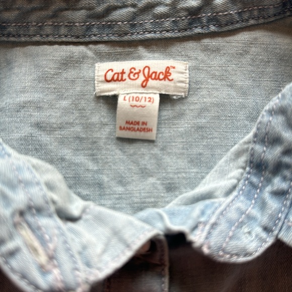 Girls Cat and Jack chambray tank size L - Picture 2 of 2